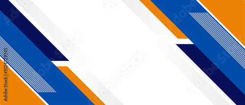 Dynamic abstract background featuring a geometric design with orange and blue diagonal lines. Ideal for modern presentations, digital graphics, and creative projects.