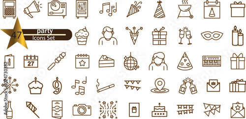 Icons set  party