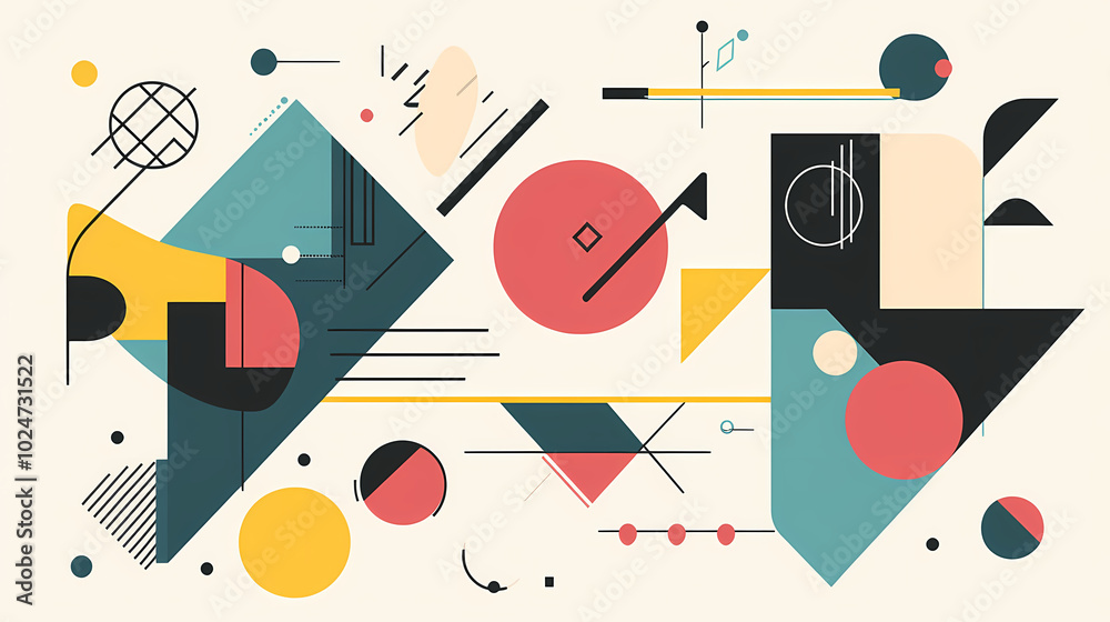 Geometric shapes and compositions inspired by Bauhaus or Memphis. Retro elements, geometric pattern for banners, posters, and leaflets. Geometric design background vector Geometric shapes and compositions inspired by Bauhaus or Memphis. Retro elements, geometric pattern for banners, posters, and leaflets. Geometric design background vector