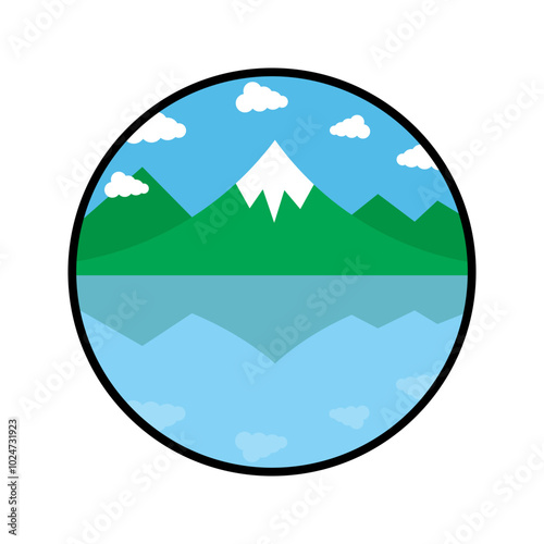 Mountain Landscape icon, vector illustration, filled style, best used for web