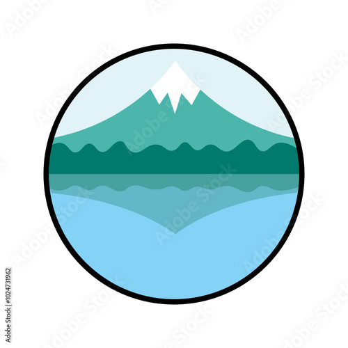 Mountain Landscape icon, vector illustration, filled style, best used for web