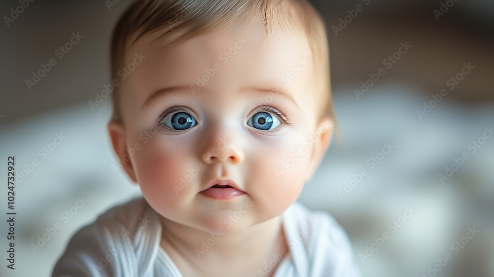 Happy baby smiling against a warm, golden bokeh background, creating a soft and joyful atmosphere. Happy baby smiling against a warm, golden bokeh background, creating a soft and joyful atmosphere.