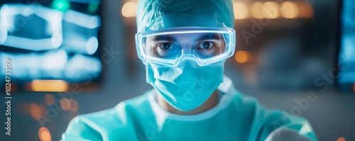 Robotic surgeon, holographic visualization, advanced medical tech