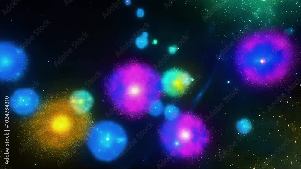 Vibrant Cosmic Nebulae: A Celestial Display of Colorful Galactic Formations in the Starry Sky Vibrant Cosmic Nebulae: A Celestial Display of Colorful Galactic Formations in the Starry Sky