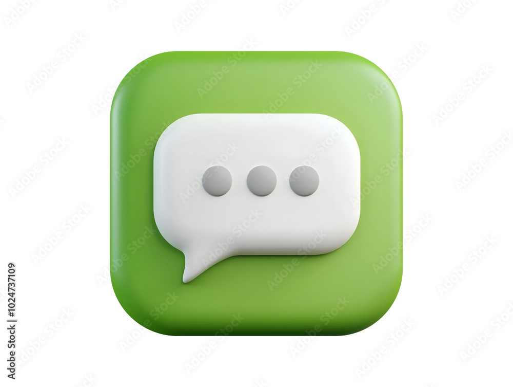 Chat message bubble 3d icon isolated on transparent or white background, png Chat message bubble 3d icon isolated on transparent or white background, png