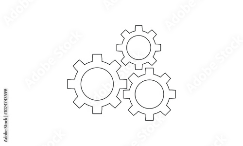 Settings gears orcogs flat icon. vector