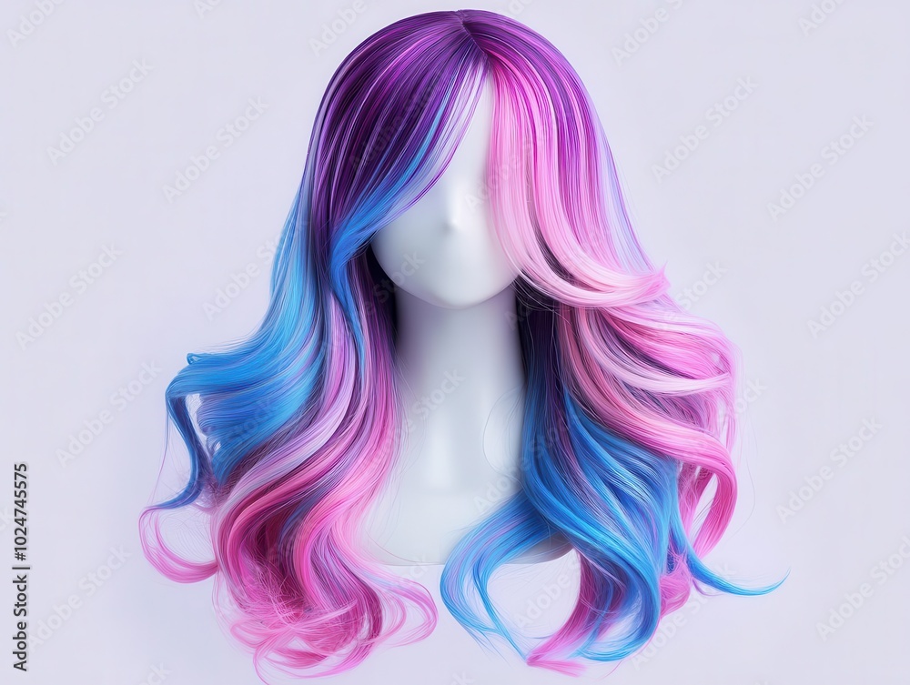 chic hair wig with trendy design, presented in a front view, featuring vibrant colors and stylish elements, showcasing modern fashion and beauty chic hair wig with trendy design, presented in a front view, featuring vibrant colors and stylish elements, showcasing modern fashion and beauty