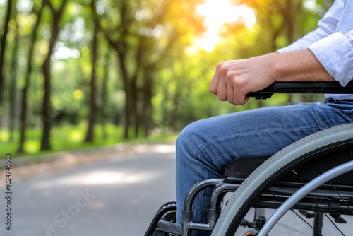 Close-Up of Man in Wheelchair on Empty Street