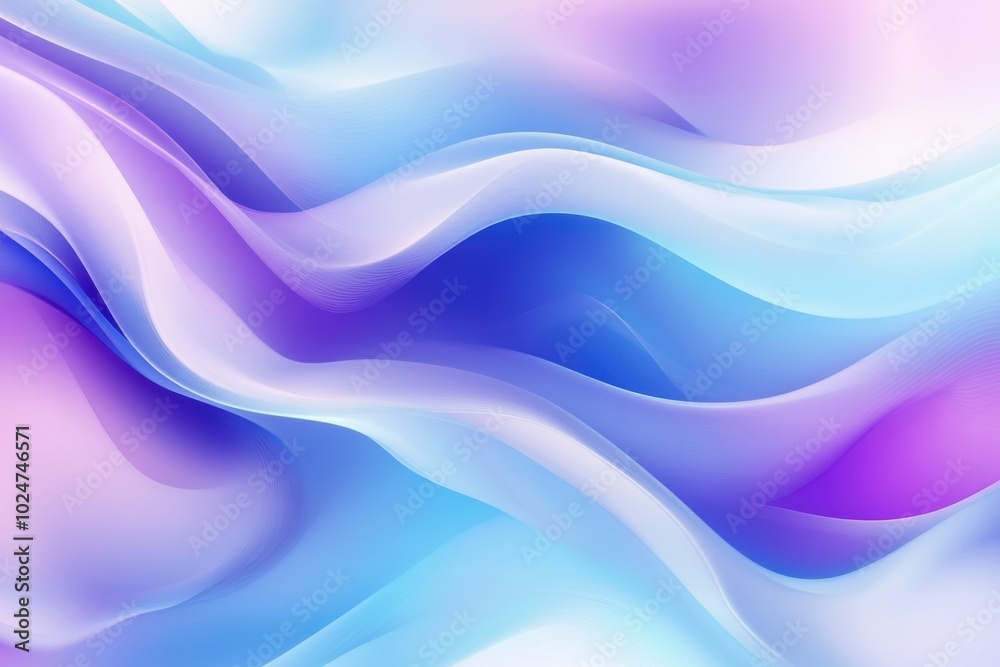 Soft waves of pastel colors create serene and calming abstract background, blending shades of blue, purple, and white in fluid motion. This design evokes sense of tranquility and elegance Soft waves of pastel colors create serene and calming abstract background, blending shades of blue, purple, and white in fluid motion. This design evokes sense of tranquility and elegance
