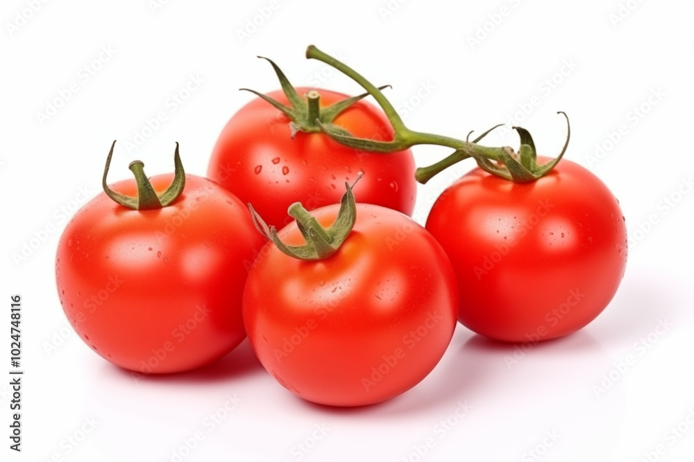 Fresh, juicy tomatoes with a sprig of parsley on a white background. Fresh, juicy tomatoes with a sprig of parsley on a white background.