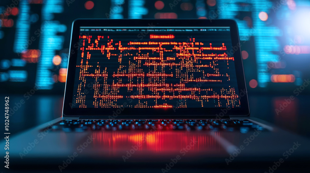 System hacked warning alert on laptop computer Cyber attack on computer network virus spyware malware or malicious software Cyber security and cybercrime concept System security te System hacked warning alert on laptop computer Cyber attack on computer network virus spyware malware or malicious software Cyber security and cybercrime concept System security te
