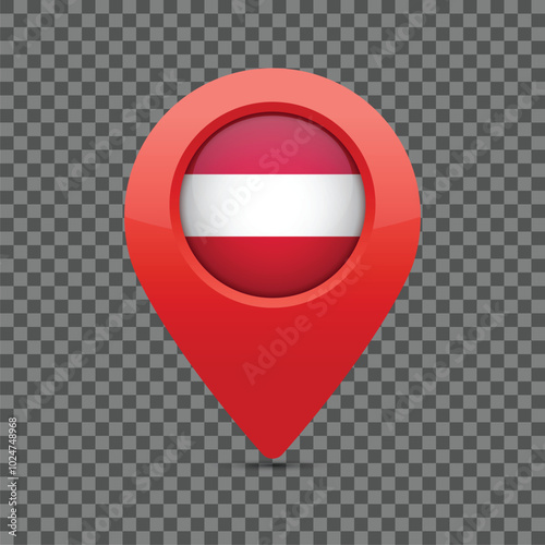 Free Download Austrian flag marker on the map. Austrian pin. Pinned location on the map for Austria. Vector illustration.  - GFXLoad