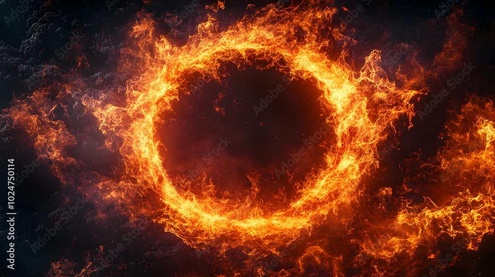 Fototapeta premium fire flames on black