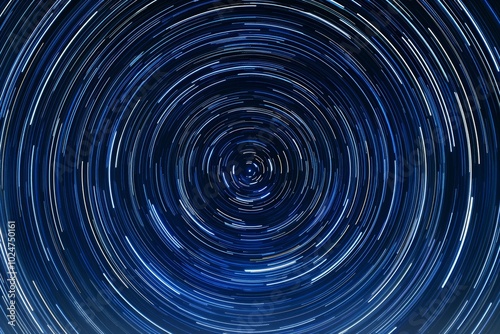 Cosmic Vortex Star Trails Converge, Creating a Dynamic and Minimalistic Swirl in the Night Sky