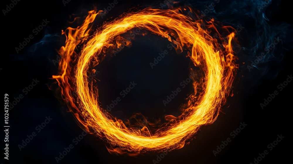 Fototapeta premium fire flames on black
