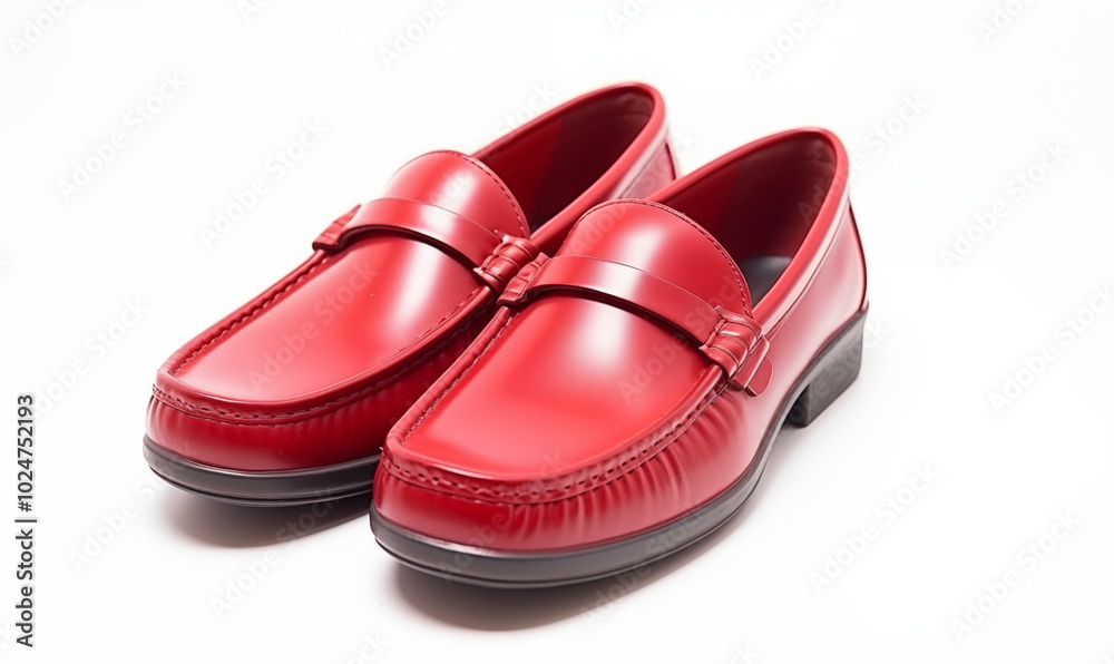 Red loafer shoe isolated on a white background Red loafer shoe isolated on a white background