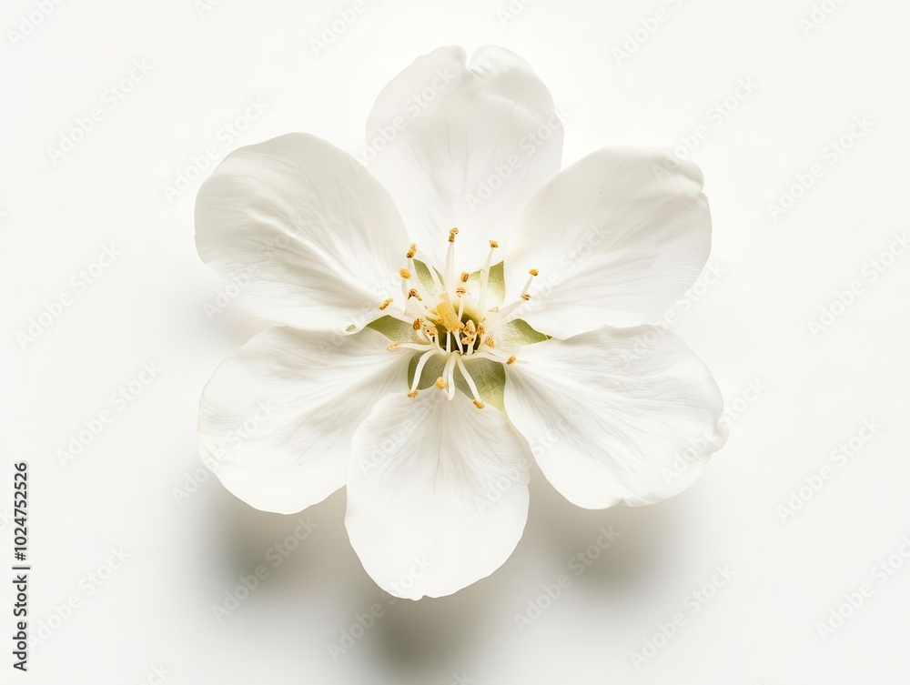 delicate white flower gracefully isolated on a seamless white background, showcasing intricate petal details and soft shadows, perfect for minimalist compositions delicate white flower gracefully isolated on a seamless white background, showcasing intricate petal details and soft shadows, perfect for minimalist compositions