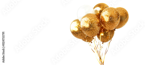 Gold balloon with glittering ,twinkly texture.element mockup for ornament celebration event