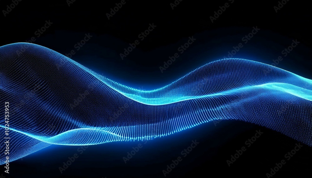 abstract blue wave form animated loop with blue light digital effect on black background network communication wave signal technology futuristic concept abstract blue wave form animated loop with blue light digital effect on black background network communication wave signal technology futuristic concept