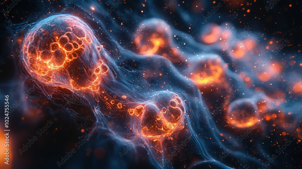 An abstract visualization of neon-like particles in motion, creating an ethereal effect with glowing orbs and vibrant colors. Designed with creativity in mind. An abstract visualization of neon-like particles in motion, creating an ethereal effect with glowing orbs and vibrant colors. Designed with creativity in mind.