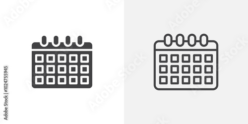 Calendar icon isolated on the white background.