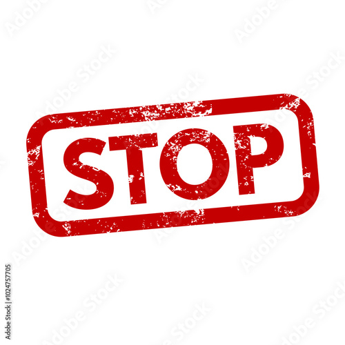 stop red rubber stamp in grunge effect