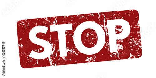 stop red rubber stamp in grunge effect