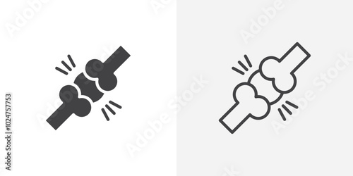 Joint icon isolated on the white background.