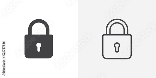 Lock icon isolated on the white background.