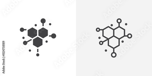 Molecule icon isolated on the white background.