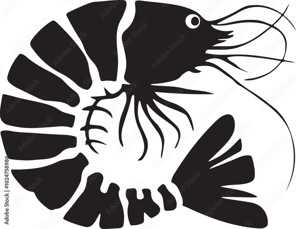 shrimp fish silhouette vector , shrimp icon vector, Sea lobster shrimp fish silhouette vector , shrimp icon vector, Sea lobster