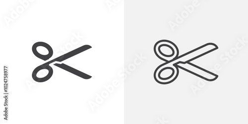 Scissor icon isolated on the white background.