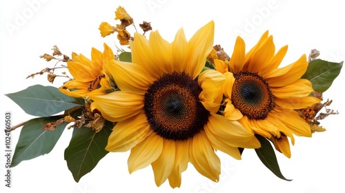 Vibrant yellow sunflower bouquet for spring decor and floral designs