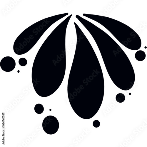 Ink droplets disperse