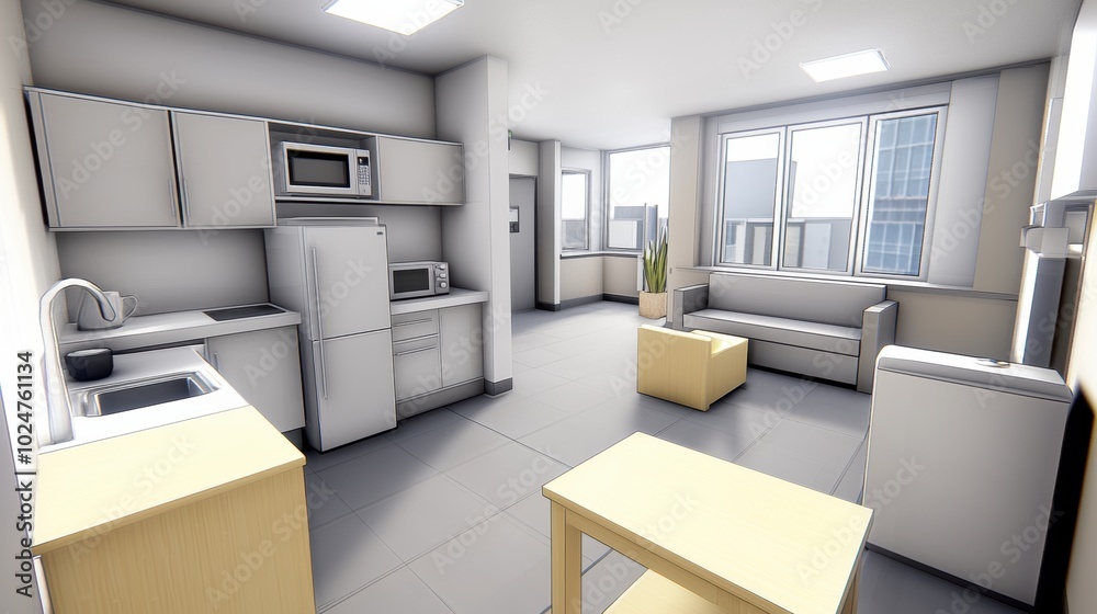 Modern Kitchen and Living Room Interior Design Modern Kitchen and Living Room Interior Design