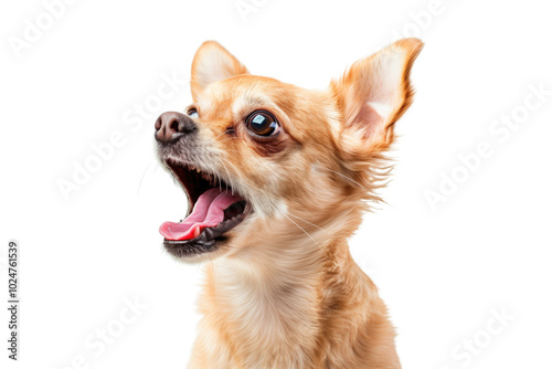 Playful puppy on a transparent background: a dog with perky ears.