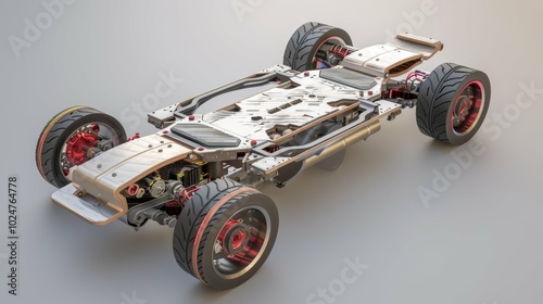 Modular Electric Skateboard Exploded View Visualization photo