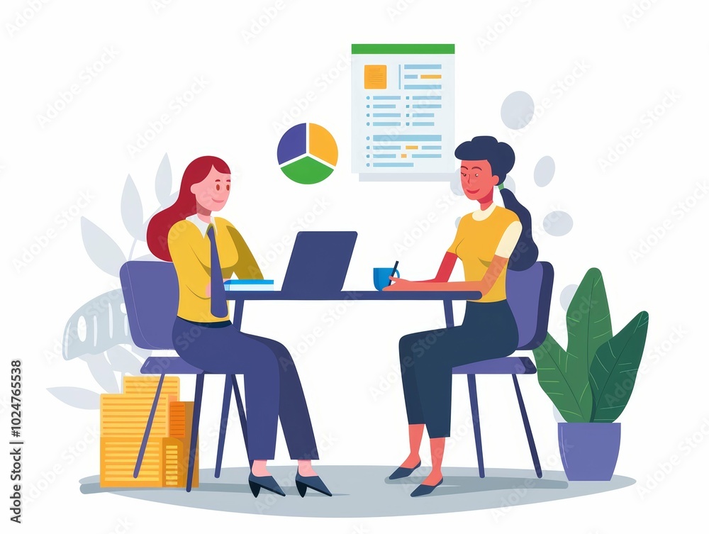 Fototapeta premium Financial Advisor Helping Client in Modern Office Setting