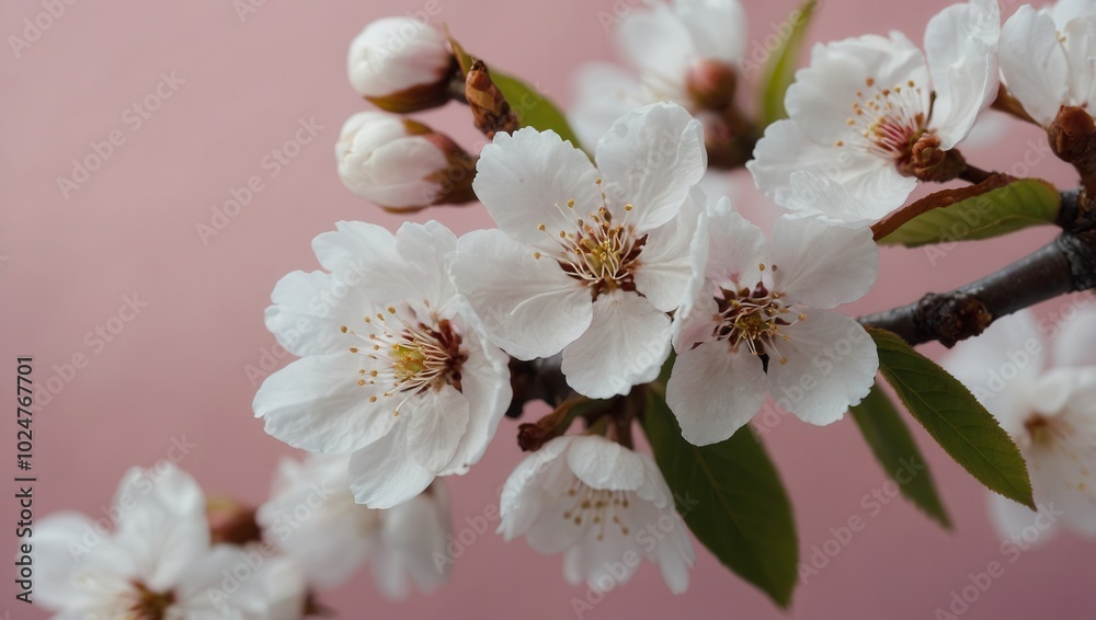 Close-up of pink cherry blossoms with vibrant flowers against muted background Close-up of pink cherry blossoms with vibrant flowers against muted background