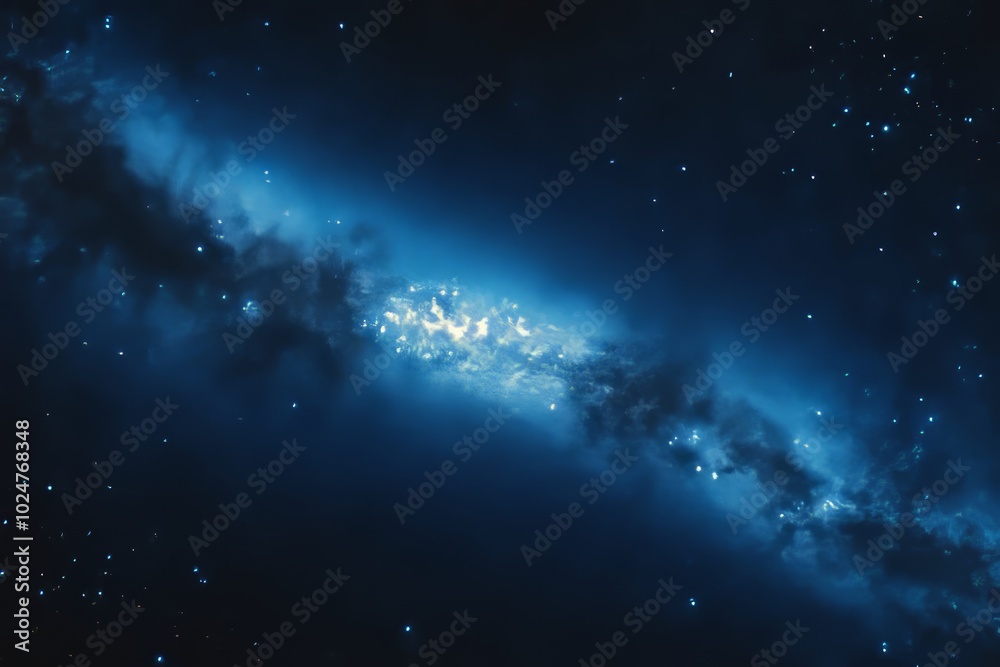 Obraz premium A starry sky with a bright galaxy.