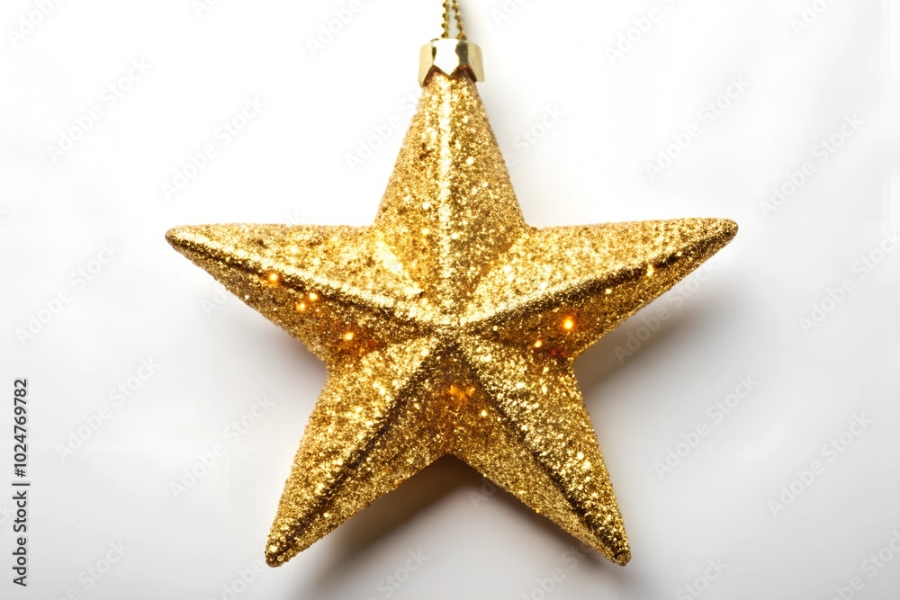 eye-catching Christmas ornament features a classic five-pointed star shape covered in gold glitter. Perfect for holiday crafts, websites, and social media. eye-catching Christmas ornament features a classic five-pointed star shape covered in gold glitter. Perfect for holiday crafts, websites, and social media.