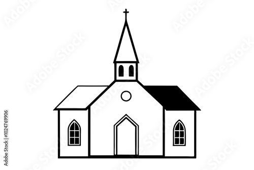 Church Silhouettes vector | vector silhouette illustration on white background