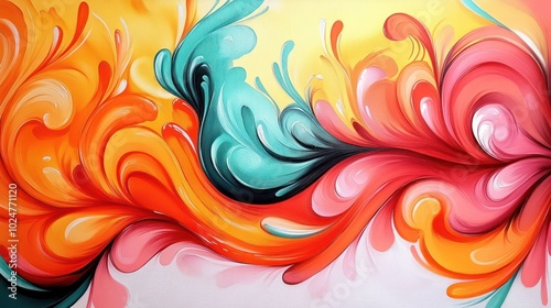 A vibrant abstract swirl of colors creating a dynamic and energetic visual flow.