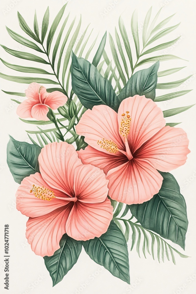 Obraz premium red hibiscus flower