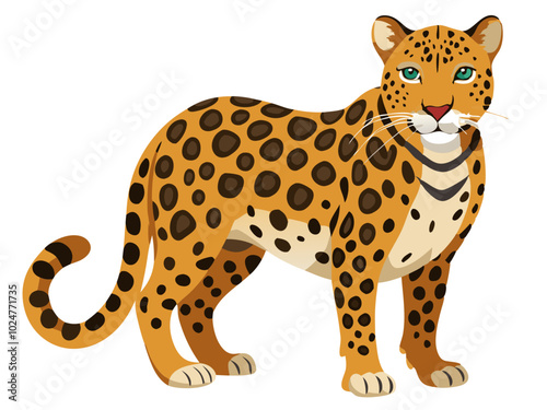 leopard cartoon isolated - vector illustration leopard,  leopard vector art isolated on white