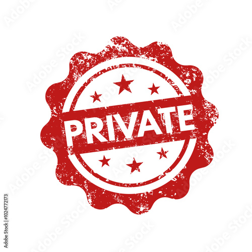 private - red rubber stamp with grunge effect