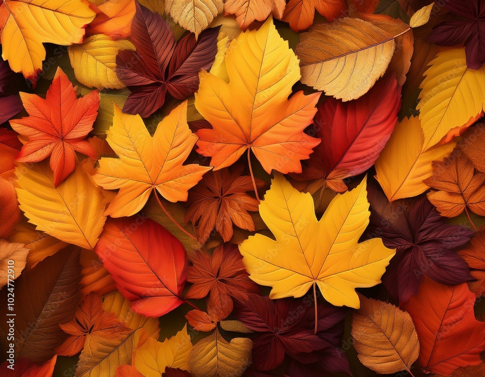 Beautiful autumn leaves background with rich and lively colors, fall season Beautiful autumn leaves background with rich and lively colors, fall season