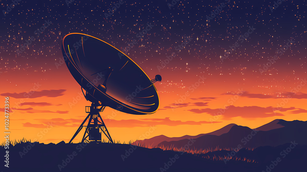 Vector illustration of a satellite dish
