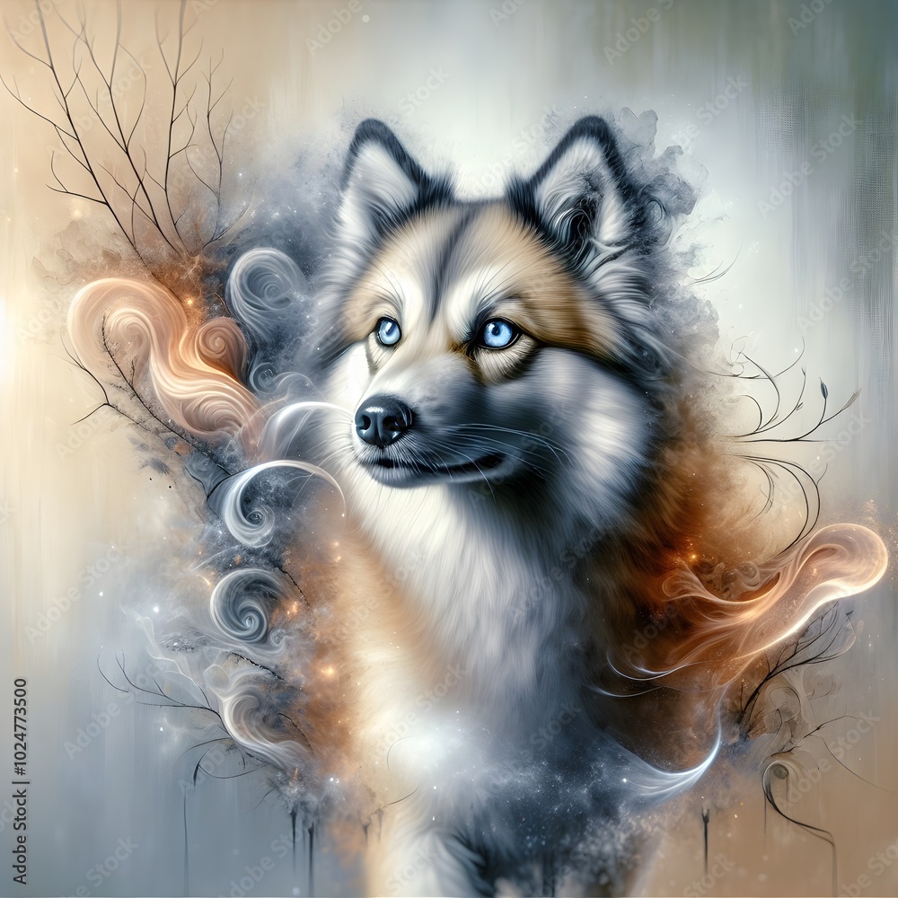 Naklejka premium portrait of a husky dog