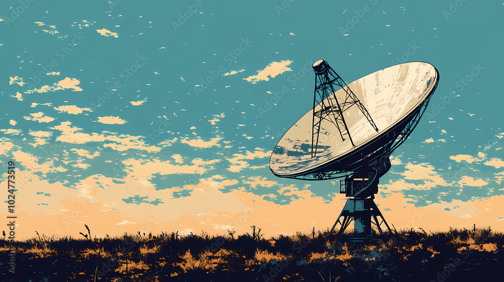 Vector illustration of a satellite dish Vector illustration of a satellite dish